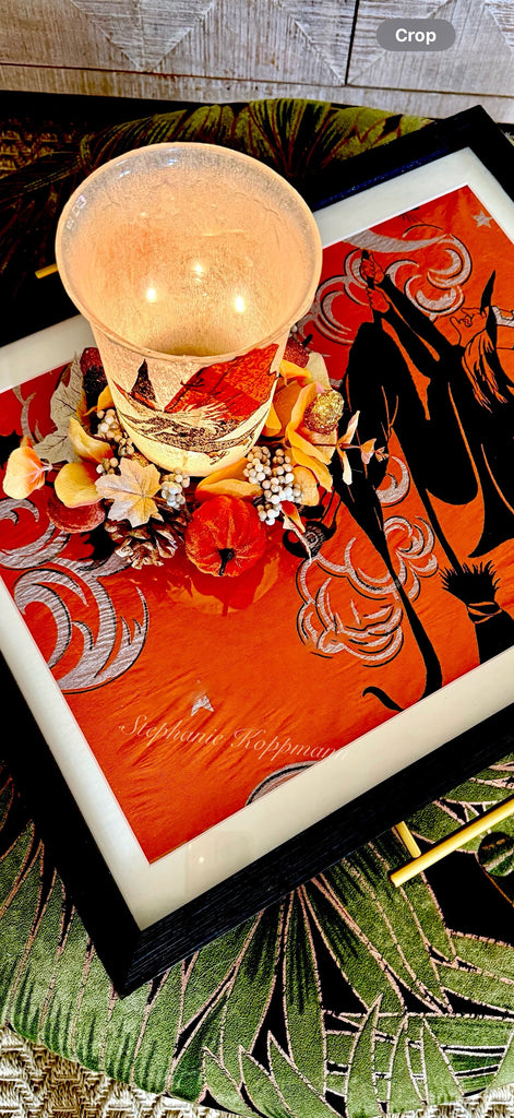 Antique Dennison Halloween Crepe Trays