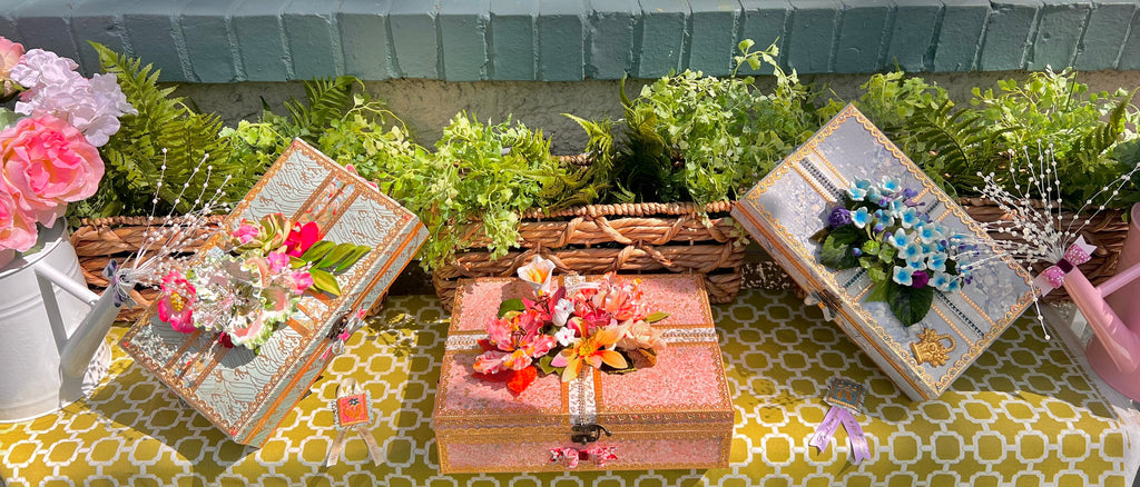 Salmon Pink Mother’s Day  Garden box with Tragant/Sugar Florals