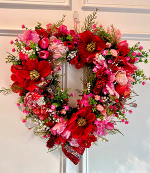 Romancing the Wreath - Valentines Day *Ukrainian artist made mushroom doll