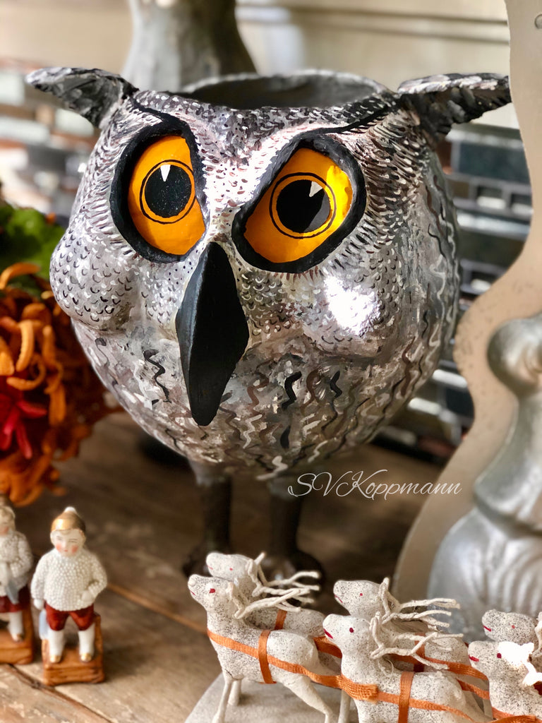 Handmade artist Owl Halloween Lantern