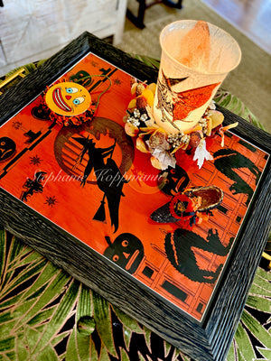 Antique Bainbridge crepe Halloween Tray 1930