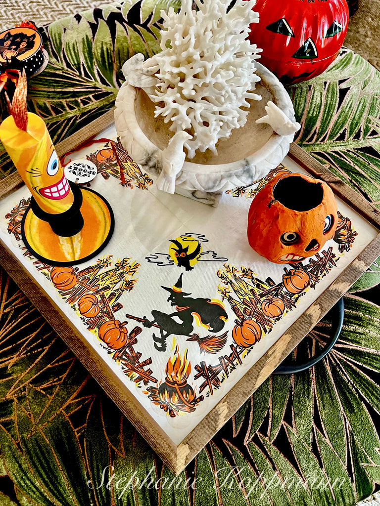 Antique crepe Halloween Tray