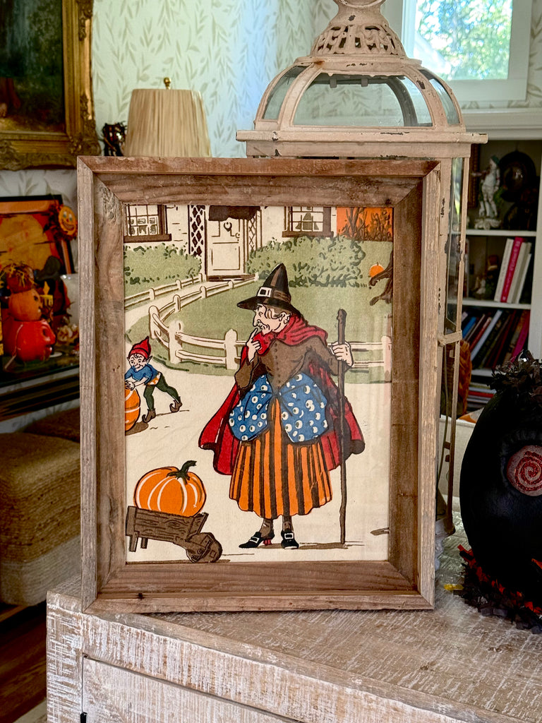 Antique Dennison Mother Goose Halloween crepe