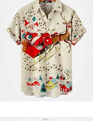 Vintage 1950 white Santa shirt