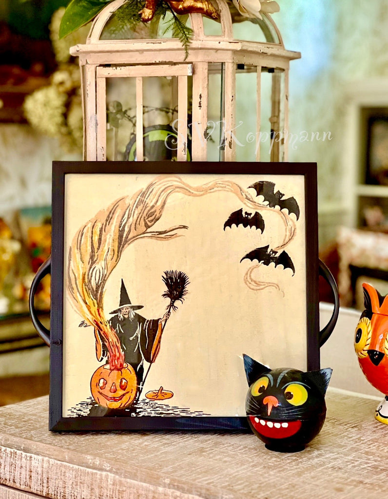 Antique Dennison rare crepe Halloween Tray