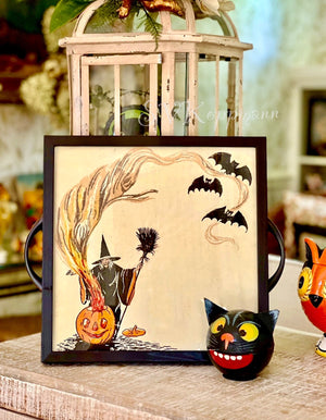 Antique Dennison rare crepe Halloween Tray