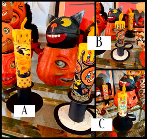 Vintage Halloween Candlestick Containers