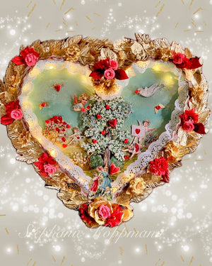 24” German Valentines Rare  Diecut Wreath