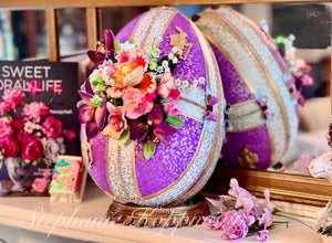 Exceptional Large Tragant/Sugar Floral Easter Egg