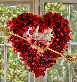 Cupid’s Arrow Sweethearts Valentines Wreath