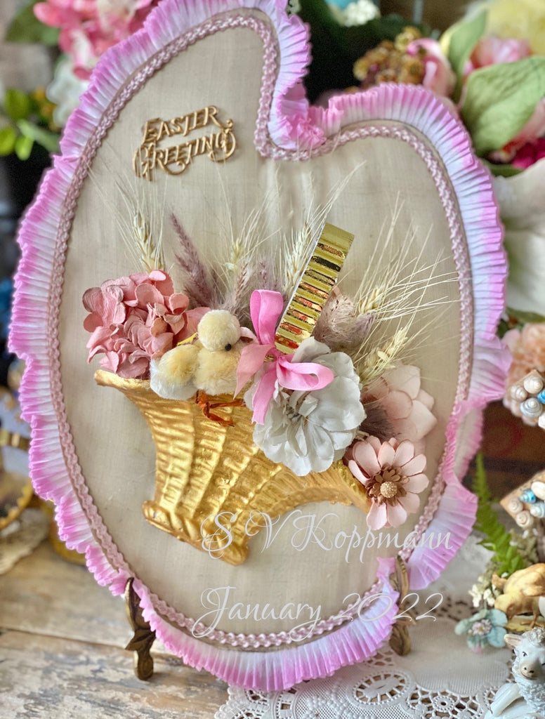 Victorian silk Easter Pallet© Easter Flower basket Pink