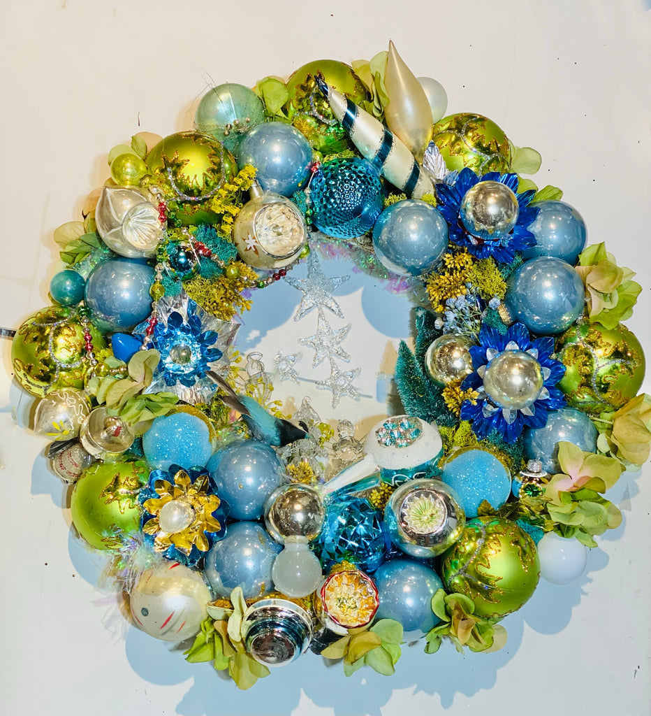 Vintage Glass Ornament Wreath