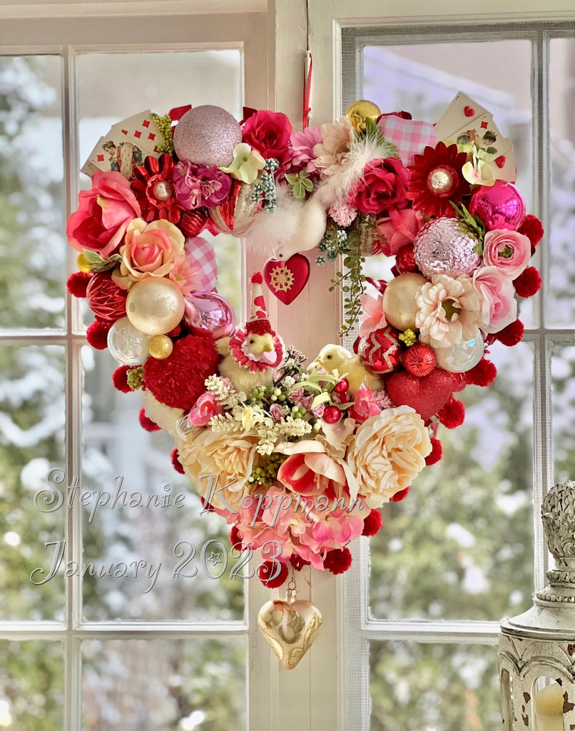 Sweetheart Pom Valentines Wreath